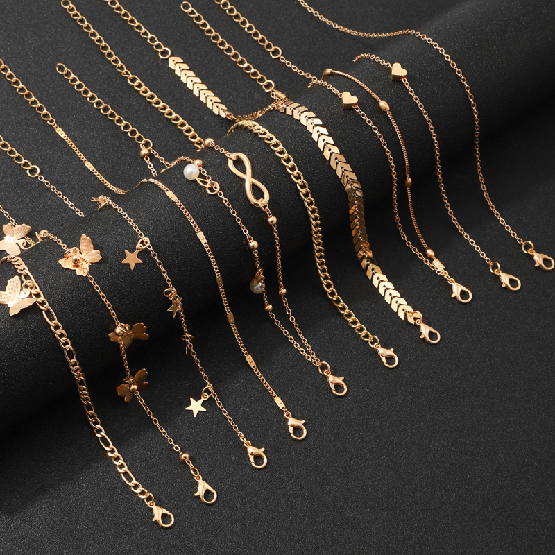 Brățară de gleznă cu formă de stea, din aliaj, design simplu unisex