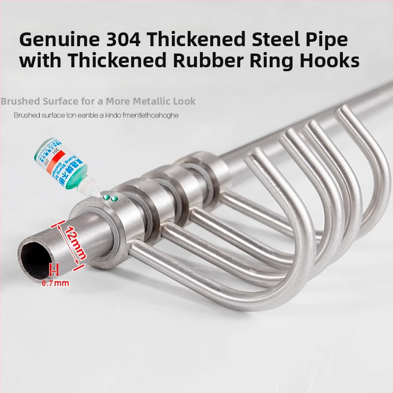 Zirconia GDPG007 Virtuves sienas pakaramais ar pārvietojamu stieni no 304 nerūsējošā tērauda, mūsdienīgs minimalistiskais stils