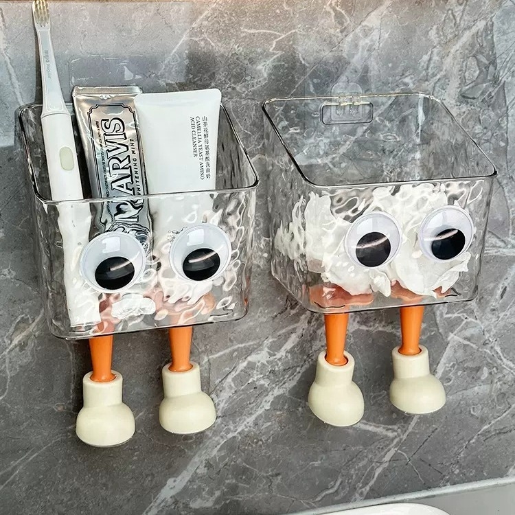 Sienas stiprināma sejas dvieļu uzglabāšanas kastīte, PET plastmasa, nosusināšanas nodalījums, anime raksts, 200 g