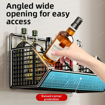 Seinasse paigaldatav köögihoidik, puurimata, mitmekülgne metallist organiseerija sibulale, ingverile, küüslaugule ja maitseainetele, 1 tk