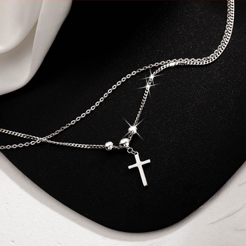 Brățară de gleznă din argint S925 cu cruce, bijuterii pentru femei