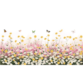 PVC стенна стикер с модел на цветя, декоративна украса, водоустойчива, марка Zhidebao