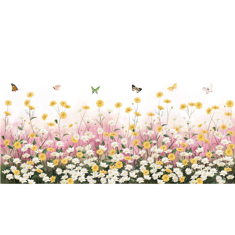 PVC стенна стикер с модел на цветя, декоративна украса, водоустойчива, марка Zhidebao