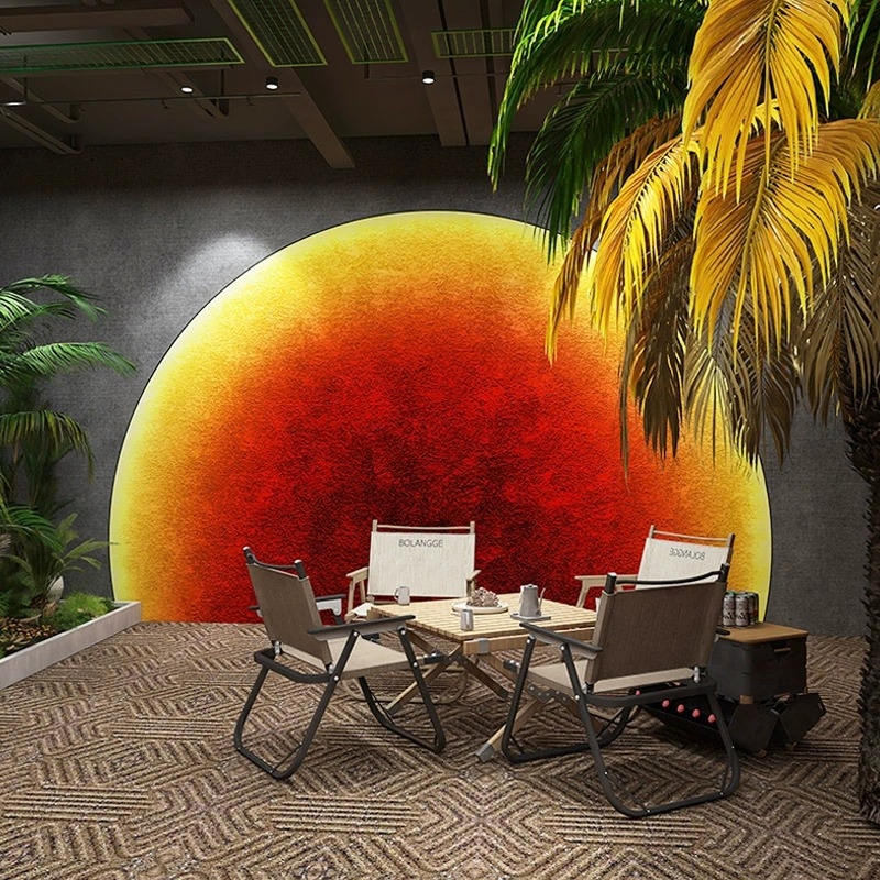 3D тапет с лунна повърхност, копринен материал, влагозащитен фон за барове и кафенета, модерен минималистичен стил, монтаж наличен