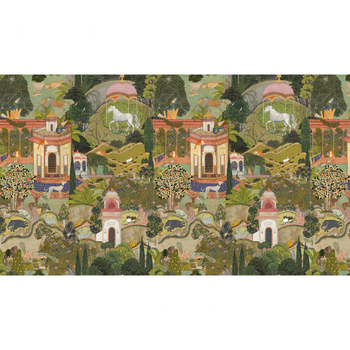 Meifu murals bezšavna zidna tapeta – motiv vrt Jaipur, Nanyang, retro francuska oaza
