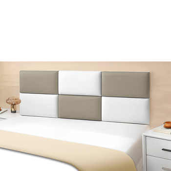 Ágy melletti puha párnázott önillesztős falpanel szállodákhoz — műbőr anyag, modern letisztult stílus, egyszínű mintázat, hálószoba, dolgozószoba, kültér, erkély, kereskedelmi létesítmények