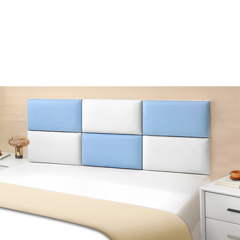 Ágy melletti puha párnázott önillesztős falpanel szállodákhoz — műbőr anyag, modern letisztult stílus, egyszínű mintázat, hálószoba, dolgozószoba, kültér, erkély, kereskedelmi létesítmények