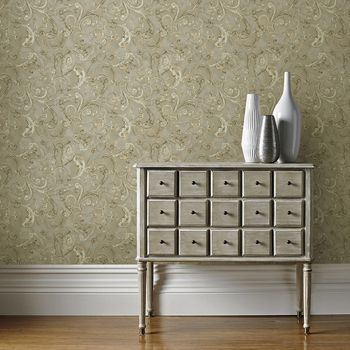 Aishang svila zidni premaz s američkim retro kovrčastim travnatim uzorkom, za spavaću sobu i dnevni boravak; anti-prljavštine • premium kvaliteta • zidni premaz • instalacija dostupna