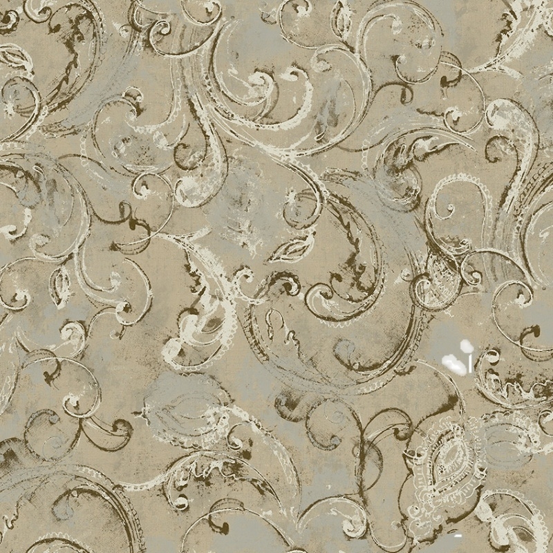 Aishang svila zidni premaz s američkim retro kovrčastim travnatim uzorkom, za spavaću sobu i dnevni boravak; anti-prljavštine • premium kvaliteta • zidni premaz • instalacija dostupna