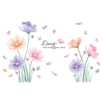 3D самозалепващ стенен декор за спалня и дневна с флорални мотиви, PVC материал, водоустойчив и влагоустойчив, 5+ броя