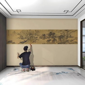 Κάλυψη τοίχου Orange art mural, συνθετικές ίνες, αντιρύπανση, στυλ Νέο κινεζικό, εγκατάσταση διαθέσιμη