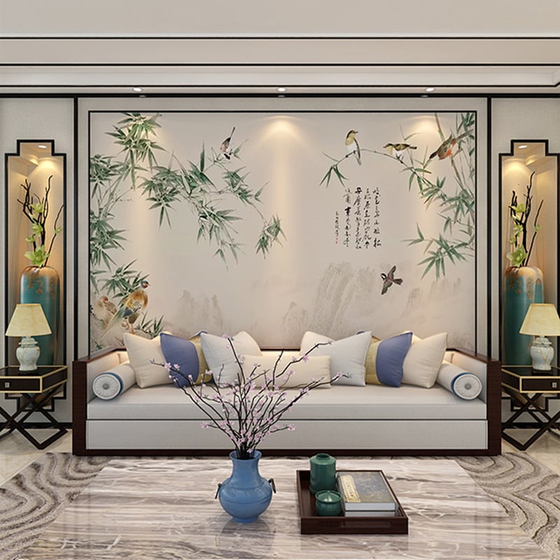 Κάλυψη τοίχου — Νέο κινέζικο στυλ, μετάξι, ανθεκτικό στην υγρασία, μάρκα Jie xi, premium κατηγορία