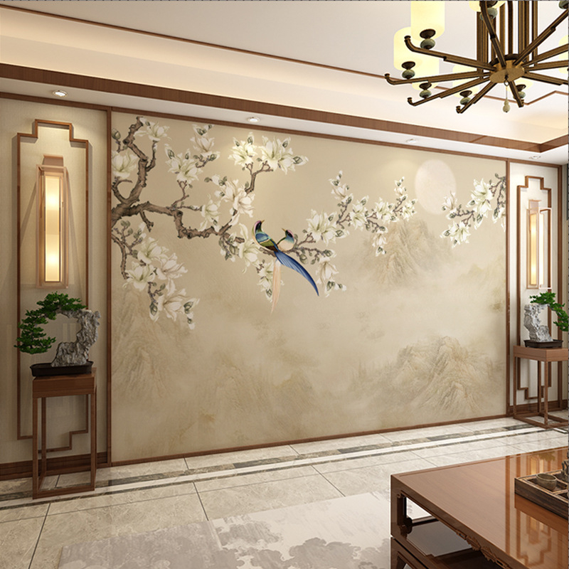 Κάλυψη τοίχου — Νέο κινέζικο στυλ, μετάξι, ανθεκτικό στην υγρασία, μάρκα Jie xi, premium κατηγορία