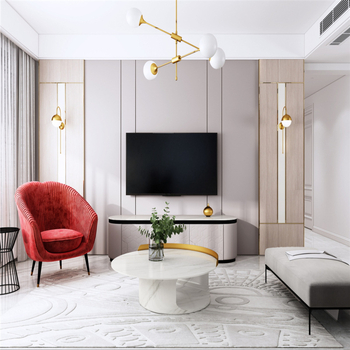 TV hátfal panel fémcsíkokkal, egyszerű modern stílusú nappaliba, modell 9UbCcZQKOqCaD1akqv19cA