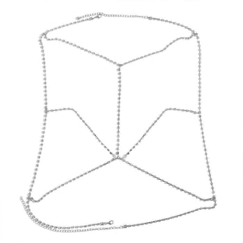 Ženski body chain s lancem za ključnu kost i bikini lancem, s sjajnim dijamantnim detaljima, proljeće 2025