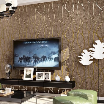 Tapeta – 3D prugasta tekstura jelenske kože s baršunom, netkani materijal, moderni minimalistički stil