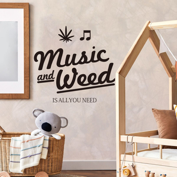 PVC стенен стикер с музикална тематика, едно парче, водоустойчив, име по избор, подходящ за дневна, спалня и кабинет, модерен минималистичен стил