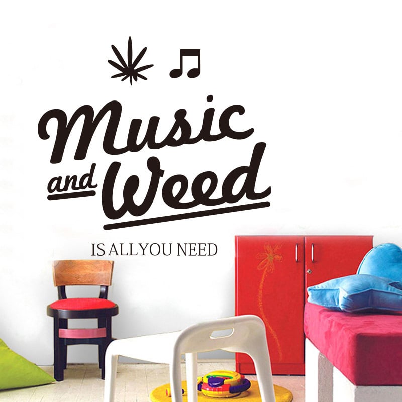 PVC стенен стикер с музикална тематика, едно парче, водоустойчив, име по избор, подходящ за дневна, спалня и кабинет, модерен минималистичен стил