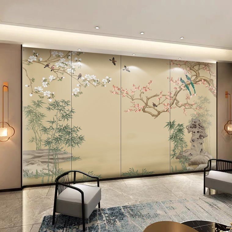 Dekk dekoratív fali panel – Új kínai stílus, táj hímzés, műbőr, Gold Balance márka