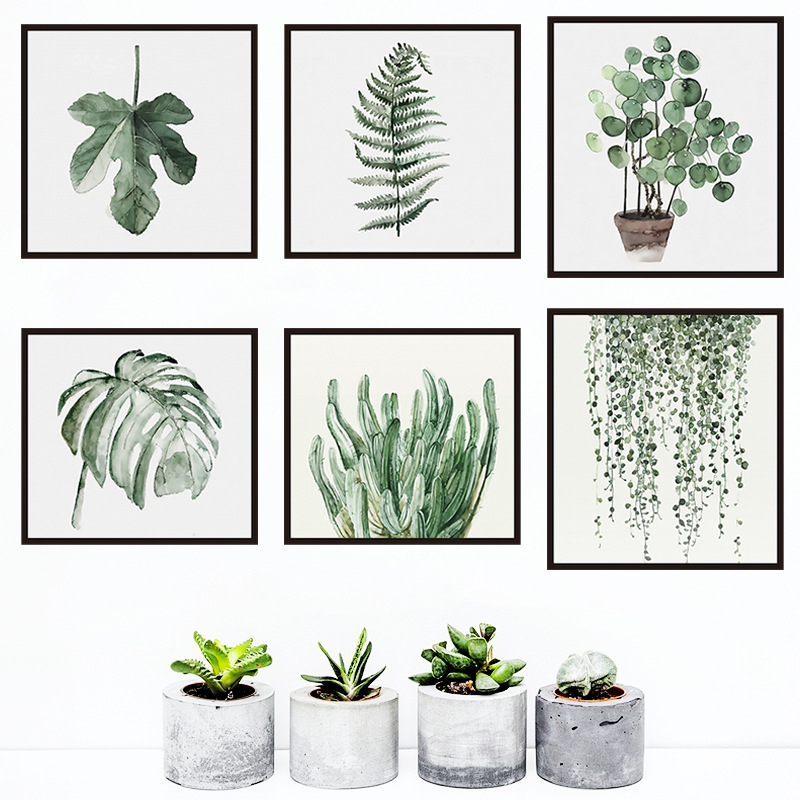 Fалmatrica levél- és bambusz motívummal, PVC vízálló, művészi dekor a nappaliba és a hálószobába