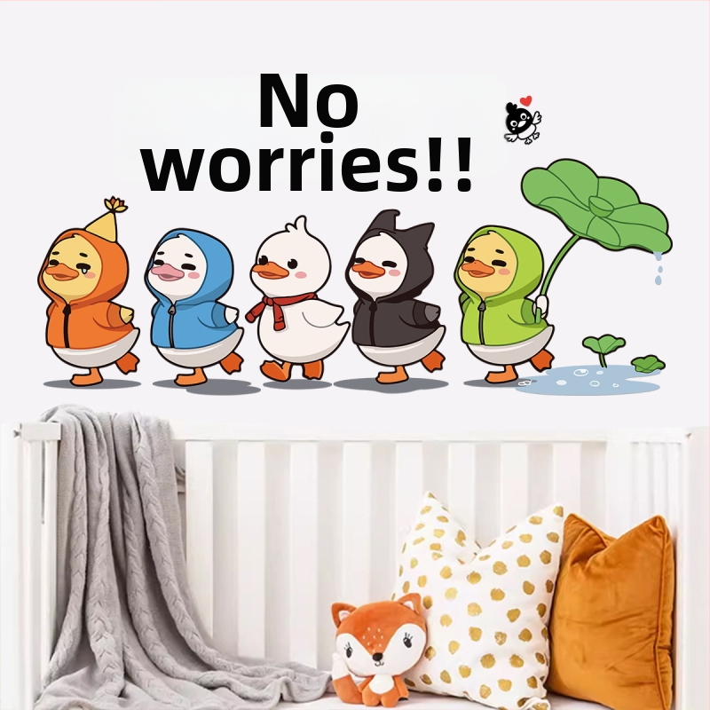 Nálepka na stenu: Nepriepustná PVC s roztomilým vzorom zvierat pre obývaciu izbu, spálňu a študovňu — 1 kus, moderný minimalistický štýl