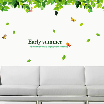 Fali murál levél mintával - PVC anyag, vízálló, pastoral stílus, nappalira és hálószobára alkalmas