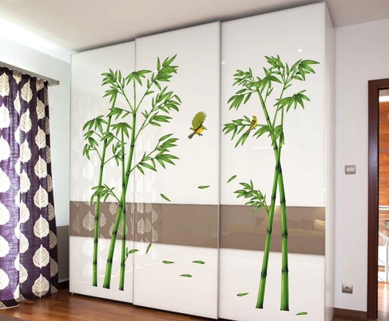 Стенно пано с модел бамбук, PVC, водоустойчиво, антибактериално, 2 части, за дневна