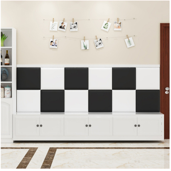 Антиударна PU кожена стенна защита за детска стая – самозалепваща водоустойчива стенна подложка, едно парче; подходяща за дневна, спалня и офис; модерен минимализъм, триизмерен дизайн; Yangbang