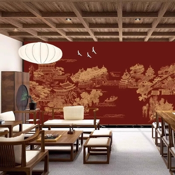 Fali borítás - Vintage 3D loft falikép magán helyiséghez, selyem, foltálló, 3-szintű kompozíció