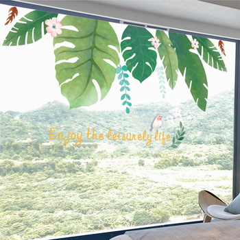 Fali matrica - nordikus tropikus levél mintázat, vízálló, eltávolítható, öntapadó PVC, 1 db, nappali és hálószoba