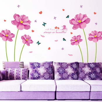 XL8291 Zhonglan Tavaszi virágos falmatrica – eltávolítható, vízálló PVC, egy darab, növény minta, nappali és hálószoba dekorációhoz