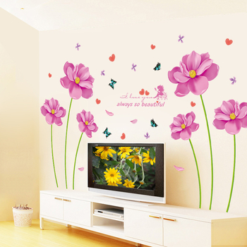 XL8291 Zhonglan Tavaszi virágos falmatrica – eltávolítható, vízálló PVC, egy darab, növény minta, nappali és hálószoba dekorációhoz