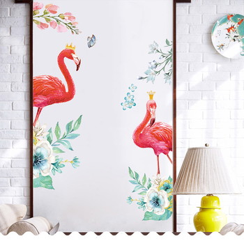 Flamingo PVC sieninis lipdukas svetainei — atsparus vandeniui, drėgmei ir pelėsiui, dekoratyvinis lipdukas