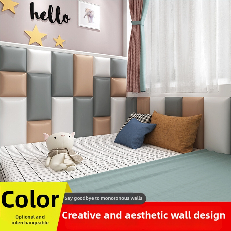 Mīksts sienas aizsargs bērnu istabai, anti šoku aizsargs ar pašlīmējošu aizmuguri, mūsdienīgs minimālisma stils, vienkrāsains raksts, Bang zīmols, piemērots dzīvojamai istabai, guļamistabai un studijai
