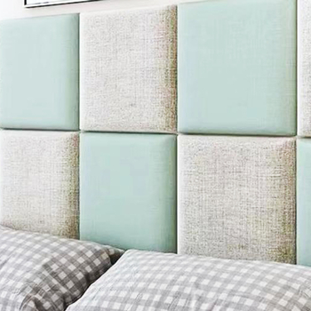 Ágyfejléccel és puha falpanel a háttérhez — modern minimalista stílus, egyszínű mintázat, Anyag: bőr + szivacs + alaplemez, Testreszabható