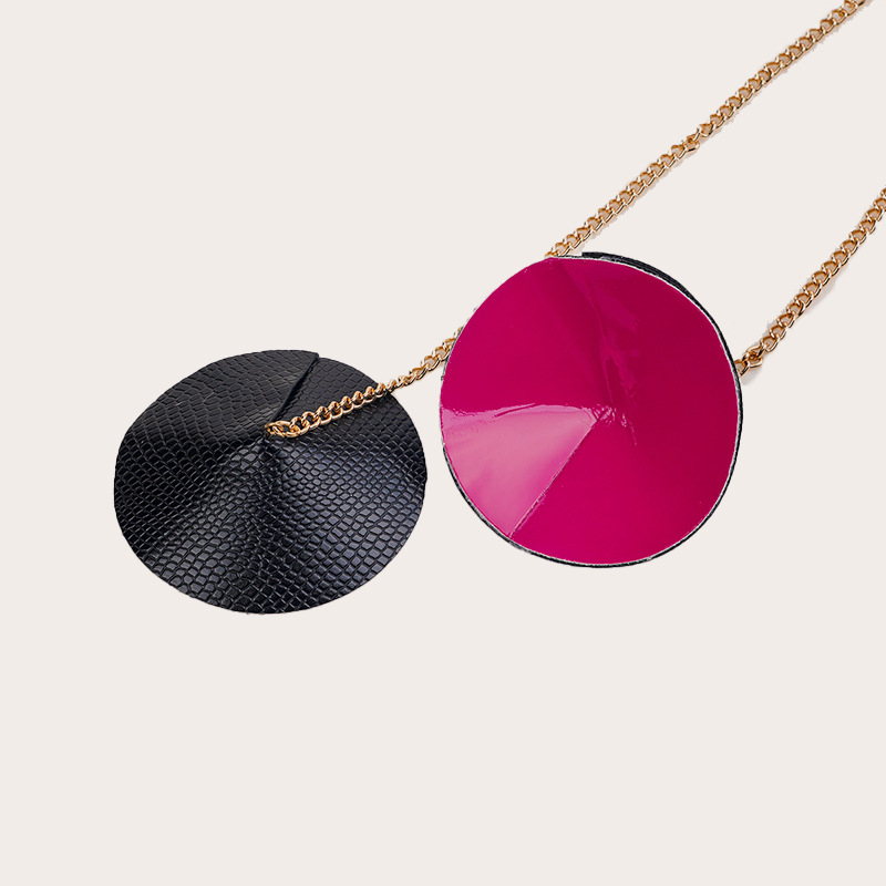 Punk stílusú mellkas- és testlánc, PU bőr, mellbimbó lánccal, egyedi csomagolás, geometriai dizájn, nettó tömeg 53 g