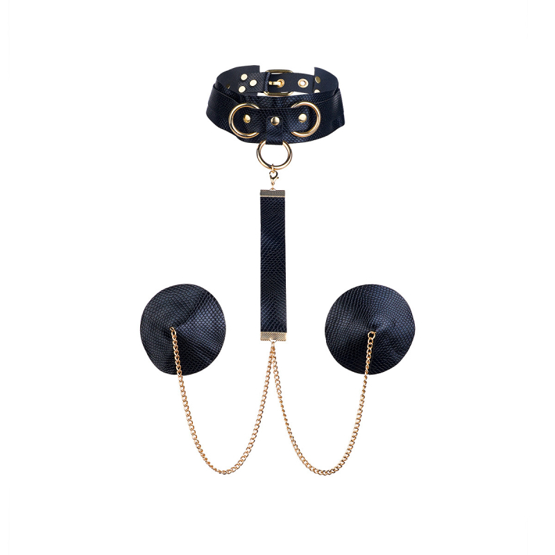 Punk stílusú mellkas- és testlánc, PU bőr, mellbimbó lánccal, egyedi csomagolás, geometriai dizájn, nettó tömeg 53 g