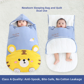 Kūdikių miego maišas su Anti-Kick Quilt rudens-žiemos sezonai, natūralaus medvilnės audinys, kašmyro užpildas