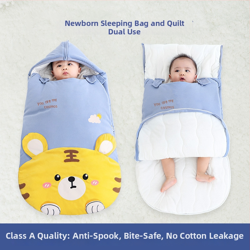 Kūdikių miego maišas su Anti-Kick Quilt rudens-žiemos sezonai, natūralaus medvilnės audinys, kašmyro užpildas