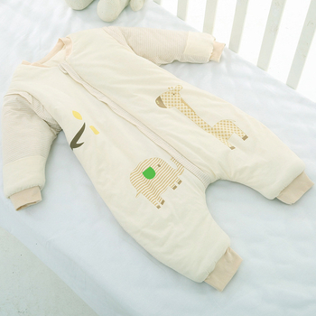 Sac de dormit pentru copii (0–8 ani), motif de căprioară desenat, exterior din combed cotton, căptușeală din poliester, evacuare umezeală