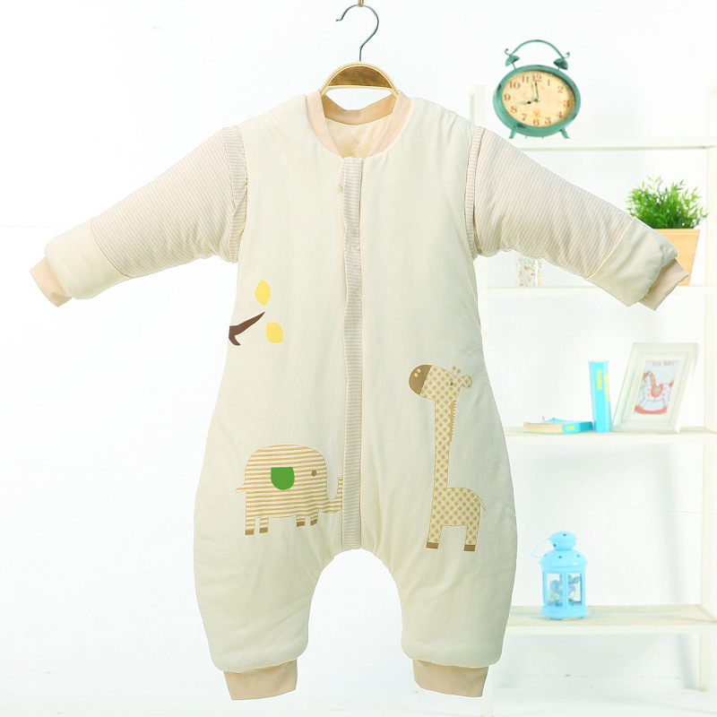 Sac de dormit pentru copii (0–8 ani), motif de căprioară desenat, exterior din combed cotton, căptușeală din poliester, evacuare umezeală