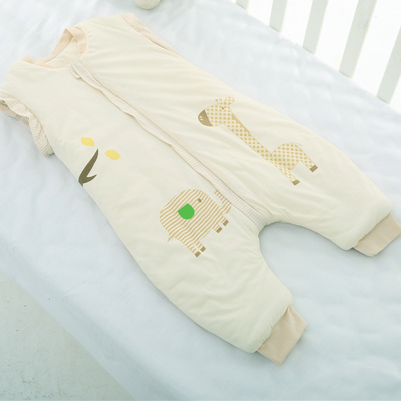 Sac de dormit pentru copii (0–8 ani), motif de căprioară desenat, exterior din combed cotton, căptușeală din poliester, evacuare umezeală