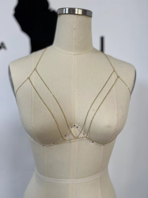 Srebrni tjelesni lanac s resama i dijamantnim ukrasima, elegantan minimalistički nakit za prsa, inspiriran japanskim stilom.