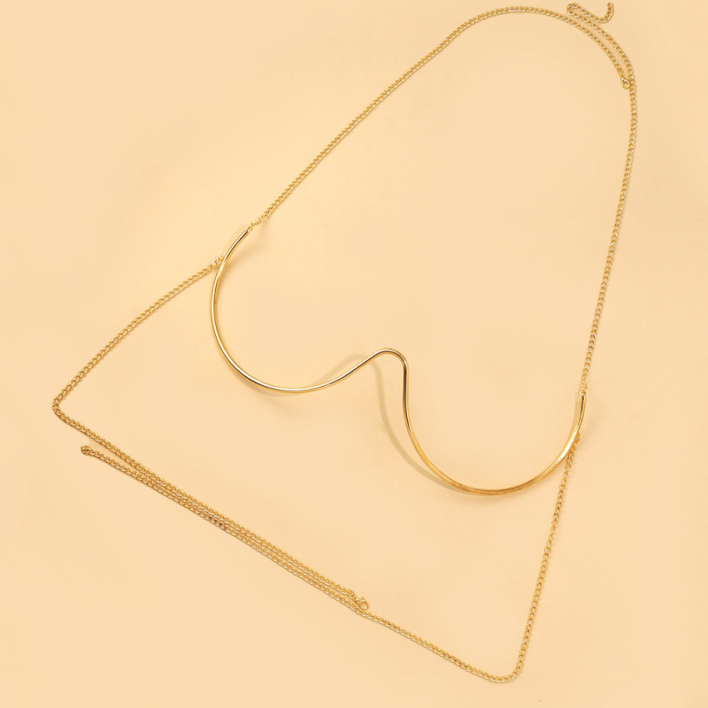 Női testlánc, geometriai dizájn, ötvözet, elektrolitikus bevonat, geometria sorozat