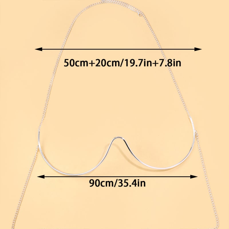 Női testlánc, geometriai dizájn, ötvözet, elektrolitikus bevonat, geometria sorozat