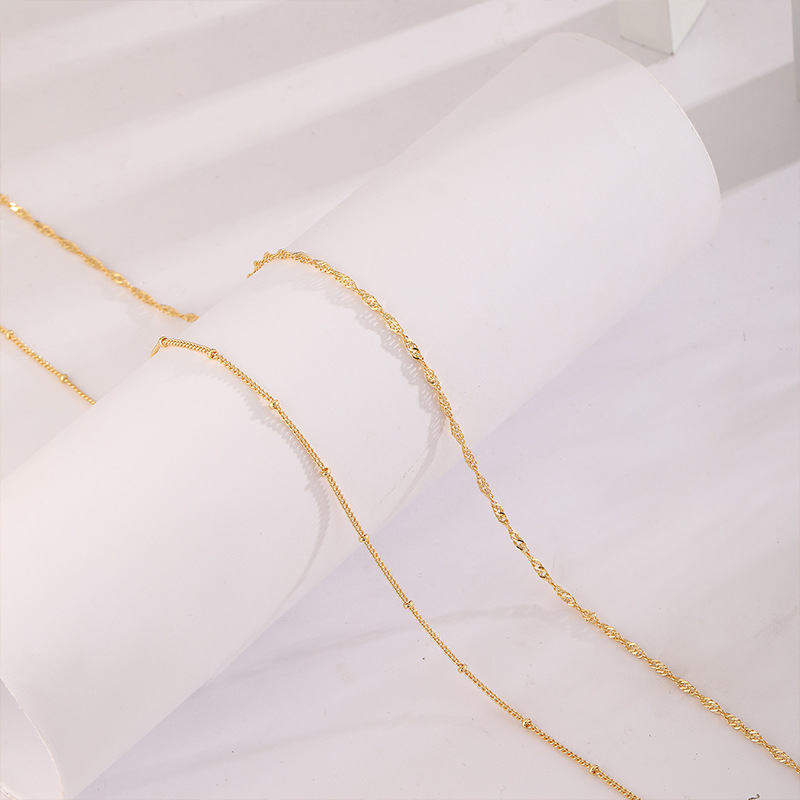 Fém derékszíj lánc átlátszó dupla dizájnnal, hossz 60–80 cm, szélesség 0,2 cm, egy övcsat, fiatal nőknek