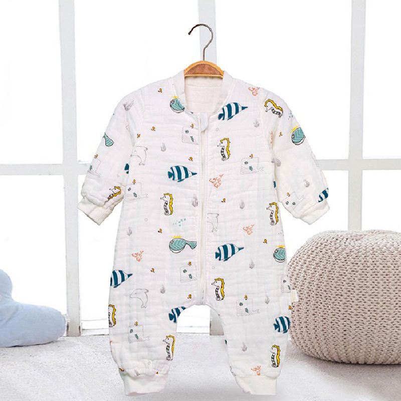 Sac de dormit pentru copii cu picioare, pentru toate anotimpurile, material din bumbac 95%+, căptușeală și umplutură din bumbac pur, pentru 1–3 ani