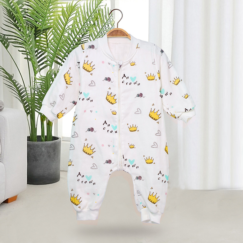 Sac de dormit pentru copii cu picioare, pentru toate anotimpurile, material din bumbac 95%+, căptușeală și umplutură din bumbac pur, pentru 1–3 ani