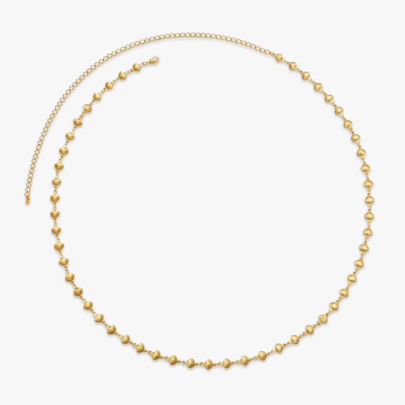 Lanac za struk od metala s perlicama, casual stil, jednodijelni lanac, duljina ispod 60 cm, širina 2 mm