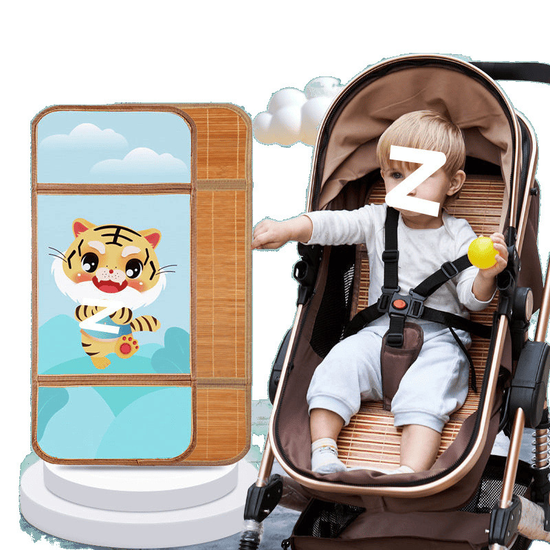 Covoraș pentru cărucior de bebe – bambus + Ice Silk, respirabil, cu două fețe